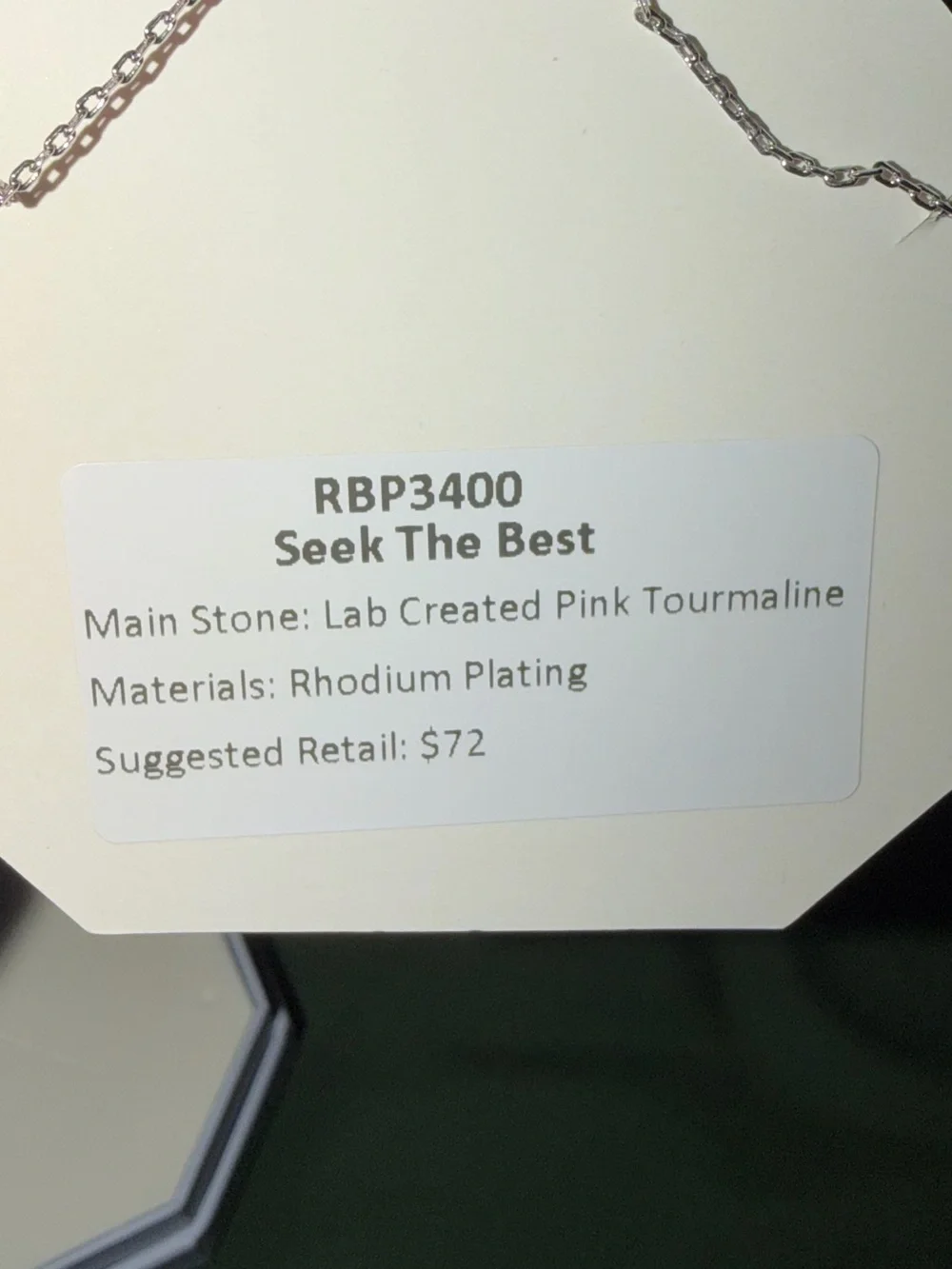 Bomb Party RETRO Necklace-Seek The Best Pink Tourmaline on Rhodium RBP3400